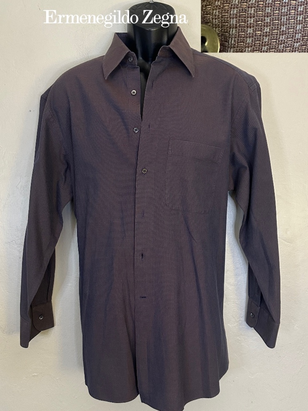 Ermenegildo Zegna Dress Shirt 16 neck EU 41 100% cotton 23" armpit to armpit
